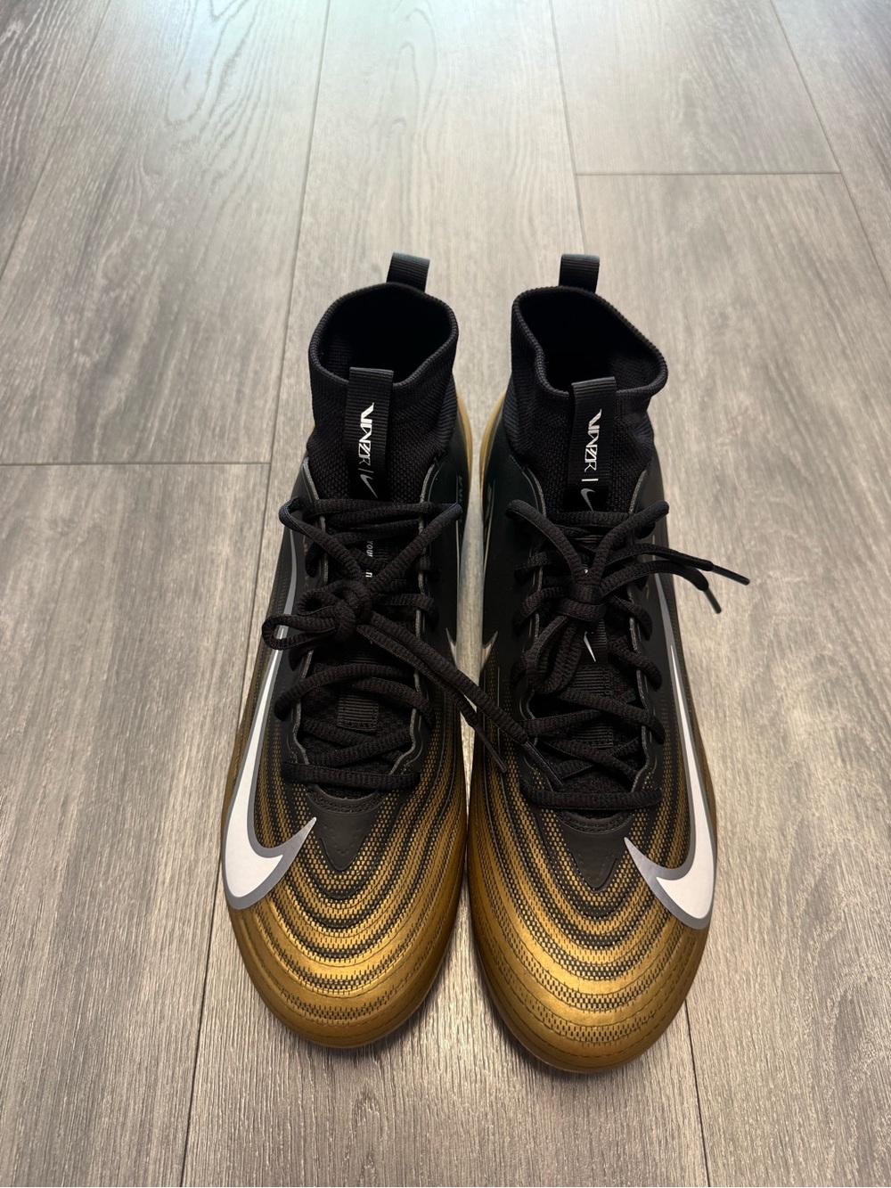 New NIKE Zoom Air Vapor Pro 1 Football Cleats Black Gold FB3298-003 Mens Sz 11 - Picture 3 of 7